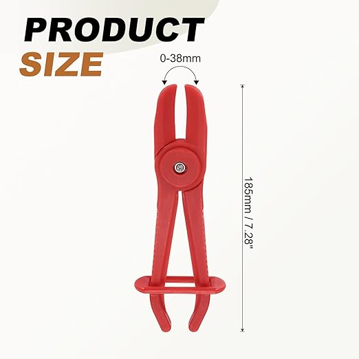 uxcell Hose Clamp Pliers, 7.3" Hose Pinch Off Pliers Plastic Straight Line Pinch Clamps Plier for 0-1.5 Inch Width Automotive Radiator Fuel Brake Gas Lines, Red