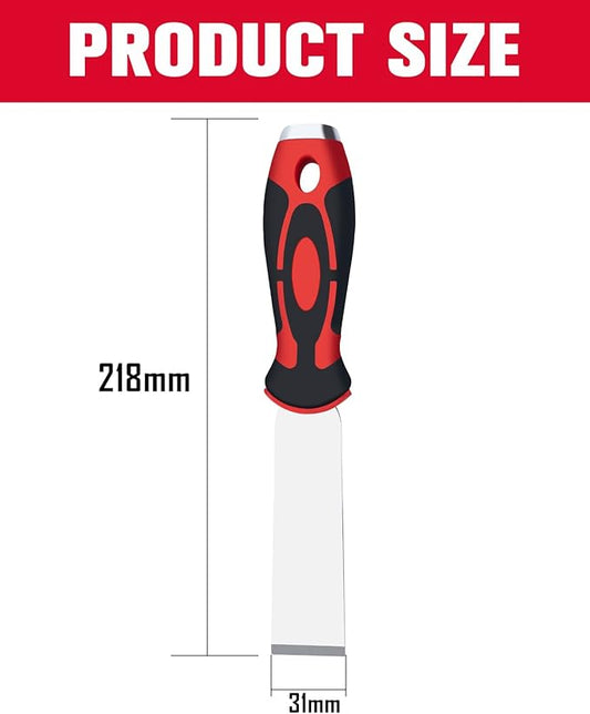 ROTATION Soft Grip, Heavy Duty, Scraper with Hammer End, 1.2", Stainless Steel Putty Knife, 1.2 inch, extra thick