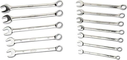 Eastwood 12 Piece Metric 12 Point Combination Box Open End Wrench Set
