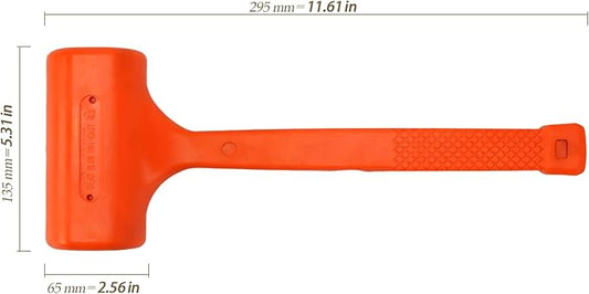 2 PCS 4 lb Dead Blow Hammers, Spark and Rebound-Resistant Rubber Mallet with Non-Slip Grip, Non-Marring Design