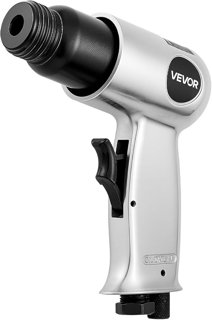 VEVOR Air Hammer, 4500BPM Pneumatic Hammer with 1.57-inch Stroke & 4PCS Chisels Round Shank, Lightweight & Compact Air Chisel Pneumatic Shovel Tool for Cutting Punching Scraping