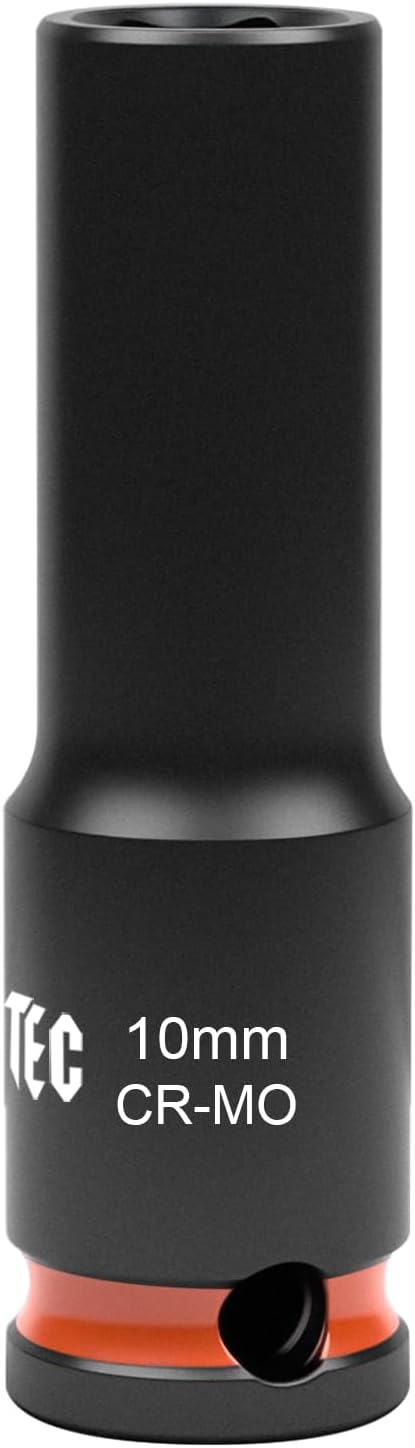 6-Point Deep Impact Socket, 3/8-Inch Drive 10mm Socket, Cr-Mo,Automotive, Truck Maintenance, Heavy Equipment Repair