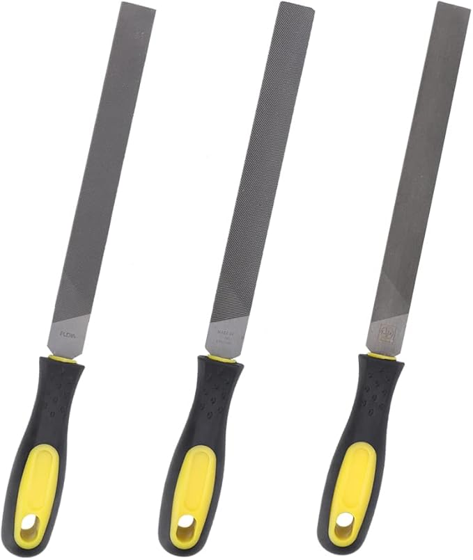 8in Large Flat File, Hand File Tool Sharpening Tool Steel File Grinding Blade with Handle for Sharpening Knife Axe Hatchet Metal(middle tooth)