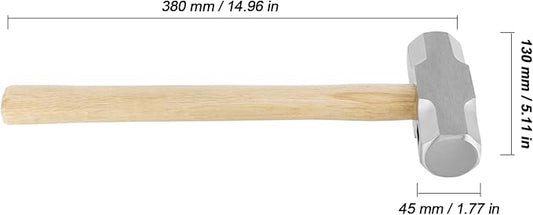 2 Pack 4 lbs Mini Sledge Hammer, Small Sledge Hammer with Wooden Handle for Demolition, Stake Driving, Cracking Stone and Concrete