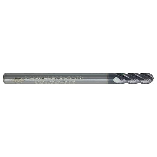 CME 10 pcs Micrograin Carbide End Mills, Ball Nose, TiAlN Coated, 5/32" Mill Diameter, 1/2" Length of Cut, 2" Overall Length, 4 Flute, Center Cutting