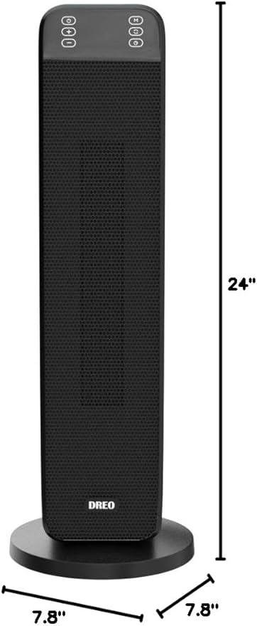Dreo Space Heater Indoor, 25" 11.5ft/s Fast Portable Room Heater with Remote and Thermostat, 3 Modes, Overheating & Tip-Over Protection, Electric Heaters for Indoor Use Large Room, Bedroom, Silver