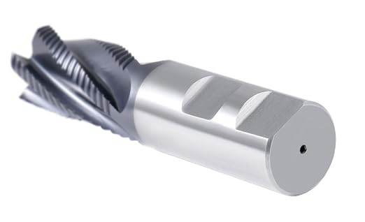 Accusize Industrial Tools 1'' Dia, M42 8% Cobalt Tialn Roughing End Mill, Coarse Tooth, 1'' Shk Dia, 2'' Flt Length, 4-1/2'' Oal, 5 Flute, 1102-0001