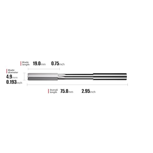4.9mm Chucking Reamer,H7 HSS Straight Flutes Lathe Machine Reamer,Round Shank Milling Cutting Tool,1 pcs DRINYOUNG(4.9mm)