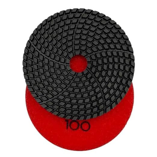 4" High Performance Wet Stone Polishing Pads, 100 Grit - for Granite, Marble, Quartz, Engineered Stone