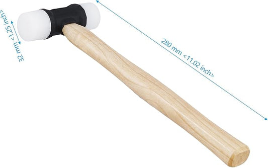 2 PCS 12 oz Soft Face Nylon Hammers, Dual Head Mallet Hammer with Non-Slip Grip for Mechanics, Woodworking, Auto, Home DIY