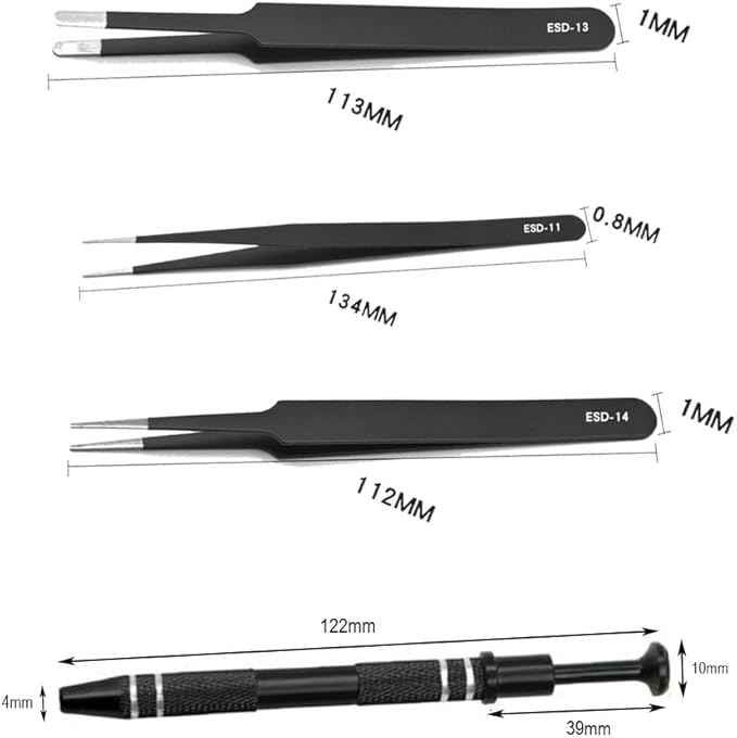 8 pieces precision tweezers for crafts for crafting stickers jewelry fine point stainless tweezers set electronics tools