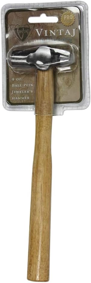 The Beadsmith Vintaj Ball Pein Hammer, 9.5 Inches, 61-Millimeter Steel Head and Wood Handle, 4-Ounce Jewelry-Making Tool