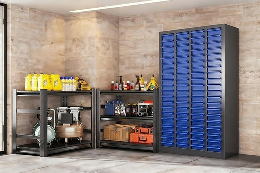 100 Drawers Nut and Bolt Organizer, 26x9x46 Stainless Steel Parts Cabinet with Shelfs & Labels Bolt Organizer for Workshop Tool & Hardware Storage and Organization (100 Drawers)