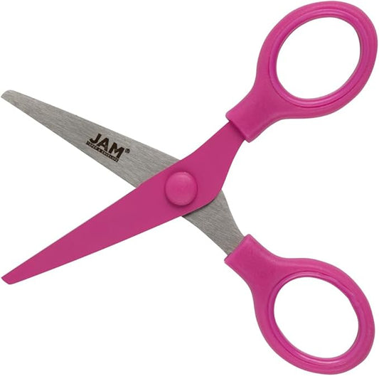 JAM PAPER Multi-Purpose Mini Scissors Set - 5 Inch - Assorted Colors - Soft Grip & Stainless Steel Precision Blades - 3/Pack