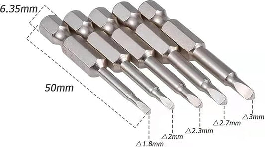 Triangle Screwdriver Bit Set, Triangle Screw Head, 2 Inch Length, 1/4??Hex Shank, S2 Alloy Steel竊똌agnetic Head Screwdriver Bits Set竊똏ack of TA18, TA20, TA23, TA27, TA30 (5 Pcs)