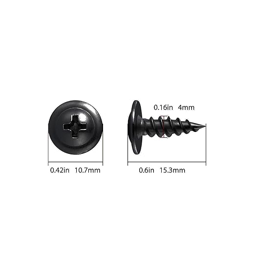 (400 Pcs)#8횞1/2" Black Truss Head Wood Screws Quick Metal Self Tapping Zinc Oxide
