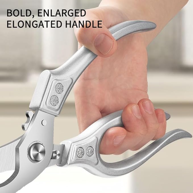 Professional Kitchen Scissors, Professional 10-Inch Heavy-Duty Kitchen Shears ??Ultra-Sharp Stainless Steel Scissors for Cutting Meat, Poultry, Fish, Herbs & Vegetables (Silver)