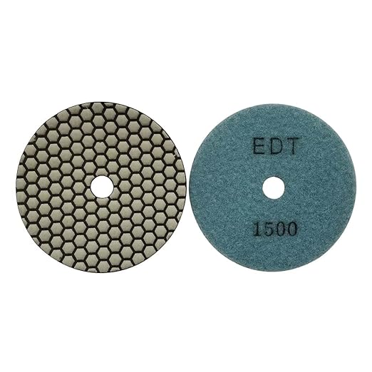 4" High Performance Dry Stone/Concrete Polishing Pads, 1.5mm Segment Height, Honeycomb Style, 1500 Grit