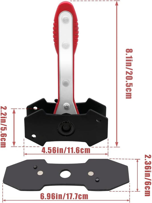 Brake Tool, Brake Caliper Compression Tool with 360 Degree Swing Ratchets, Brake Caliper Tool with 2PCS Steel Plates, Caliper Piston Compressor Tool with Brake Caliper Hooks, Red