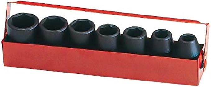 Genius Tools TF-407 7 Piece 1/2" Dr. SAE Impact Socket Set