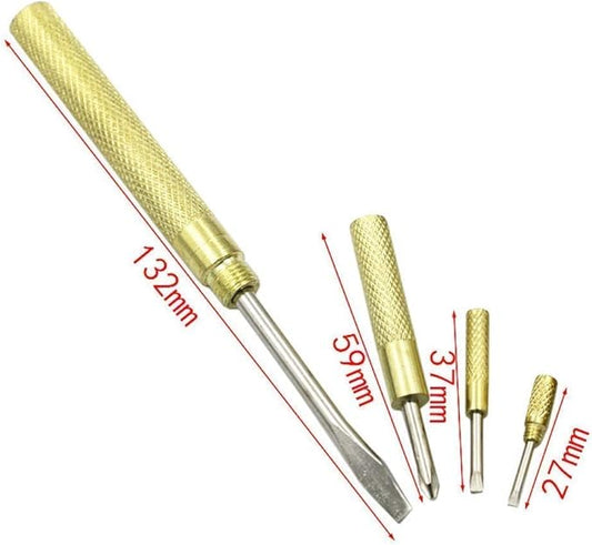 6 in 1 Mini Multifunction Hammer & Screwdriver Hand Tools Ideal for Watchmaker Jewelers and Eating Walnuts. (Gold)