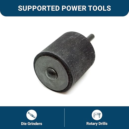 Benchmark Abrasives 1-1/2" x 1-1/2" Rubber Expanding Drum Sander with 1/4" Mandrel, Spiral Bands Rotary Sander Attachment for Drill & Die Grinder, Metal Polishing Sanding - Sanders for Woodworking
