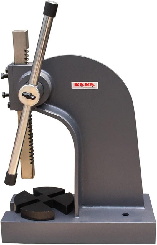 KAKA INDUSTRIAL Arbor Press, 2-Ton Capacity Manual Arbor Press, 7-Inch Height with 4-Position Plate, Portable Hand Press for Bearing Installation, Metal Bending, and Workshop AP-2