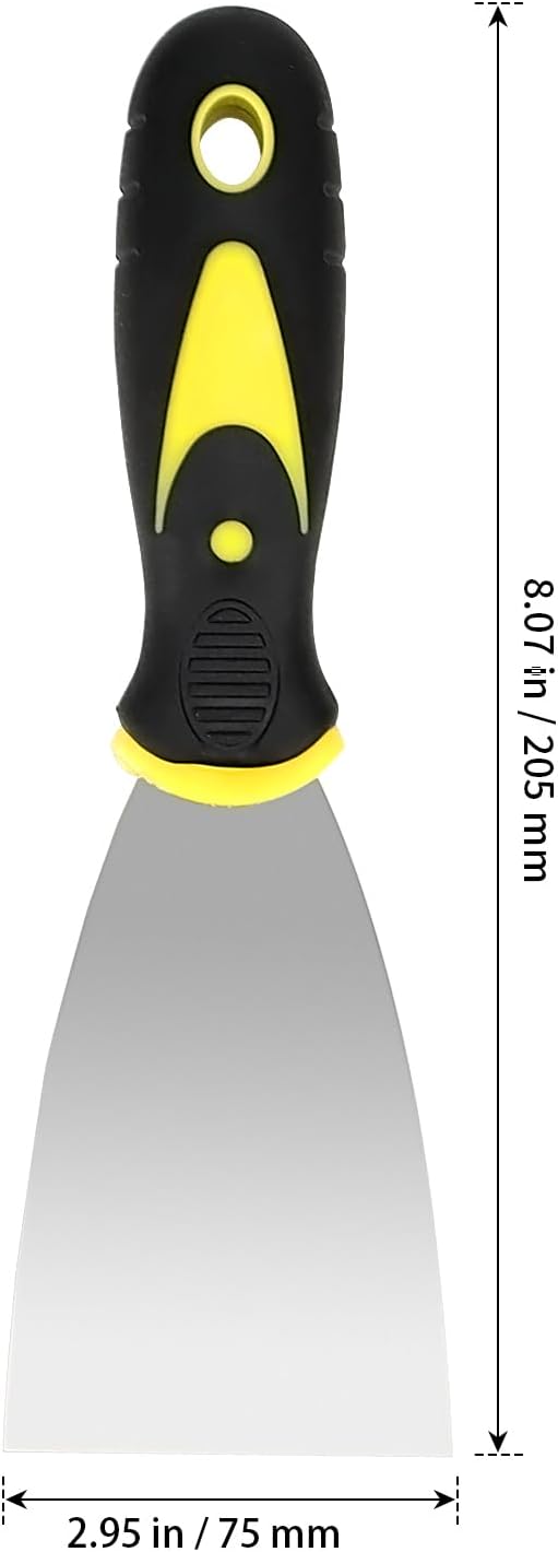 SHEUTSAN 24pcs 3 Inch Putty Spatula Knife, Stainless Steel Spackle Knives with Plastic Handle, Metal Putty Scraper for Drywall Finishing, Wallpaper