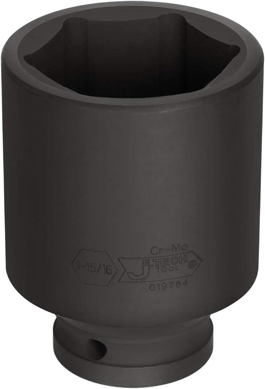 Jetech 3/4 Inch Drive 1-15/16 Inch Deep Impact Socket, Made with Heat-Treated Chrome Molybdenum Alloy Steel, 6-Point Design, SAE