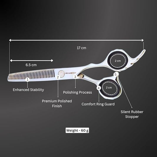 Hair Thinning Scissors ??6" Stainless Steel Blending Shears with 32 Teeth and Ball Bearing Tension Screw ??Razor Edge Thinning Tool for Barbers and Stylists