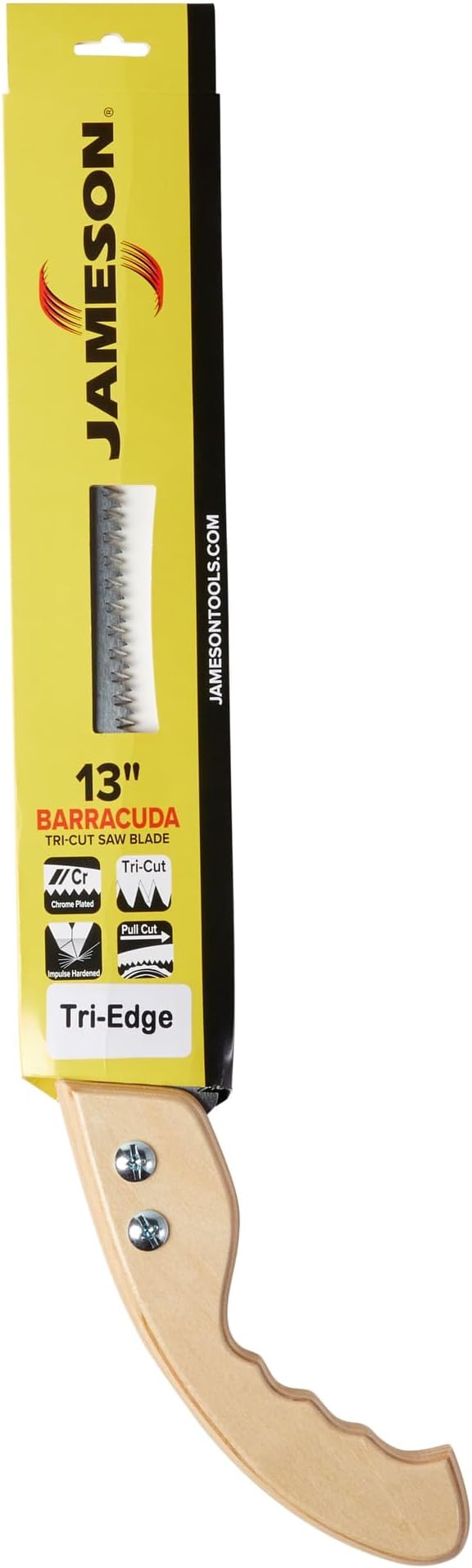 Jameson HS-13TE-WH 13" Tri-Cut Hand Saw with Wood Handle – Professional-Grade Pruning Saw for Clean, Precise Cuts