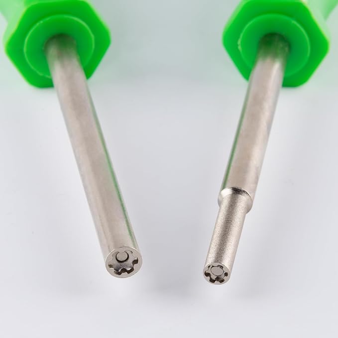 Gamebit Screwdriver Set, Security Screwdriver Bit Set 3.8mm and 4.5mm Security Screwdriver Bits Perfect fit for Virtual Boy, Opening Nintendo, Sega Consoles and Game Cartridges - Green