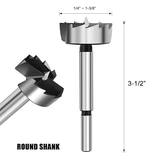 11/16 Inch Forstner Drill Bit for Woodworking, 11/16" Forstner Bit Wood Drill Bits for Holes, Hinge Cutter for Hard Wood, Plastic, Plywood Round Shank
