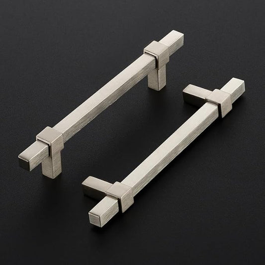 1 Pack Brushed Nickel Cabinet Handles - 5" Hole Center Cabinet Pulls Drawer Pulls Cabinet Hardware Kitchen Handles for Cabinets