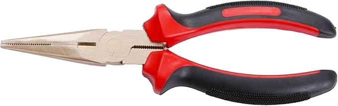 Non Sparking Needle Nose Pliers Length 150mm (6 Inch) Aluminum Bronze Copper, Spark Free Safety, Non-Magnetic and Corrosion-Resistant