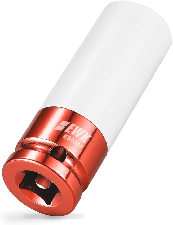 EWK 1/2" Drive 21mm Lug Nut Socket, 21mm Impact Socket, Non-Marring Protective Sleeve Prevents Damage to Custom Rims