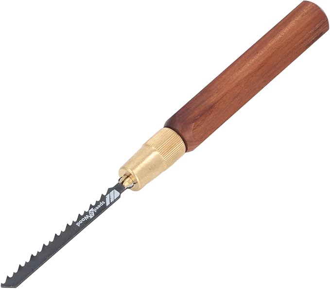 Hand Saw Kit with Hex Shaped Rosewood Handle and 5 Interchangeable Jigsaw Blades, Detachable Woodworking Hand Saw for Precise Cutting and Carving