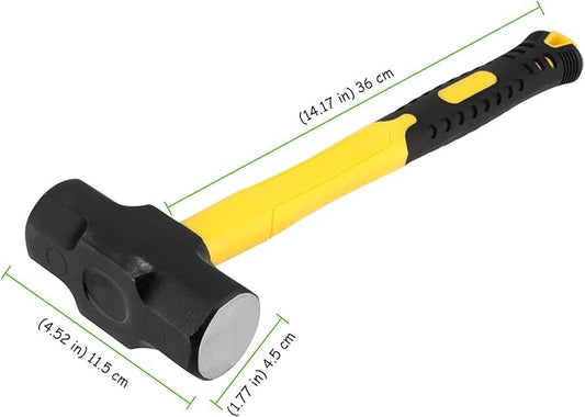 3 Pack 3 lbs Sledge Hammer, 14 Inch Drilling Hammer with Steel Head and Plastic Handle Crack Hammer for Wood, Home Construction, Landscaping Work and DIY Project