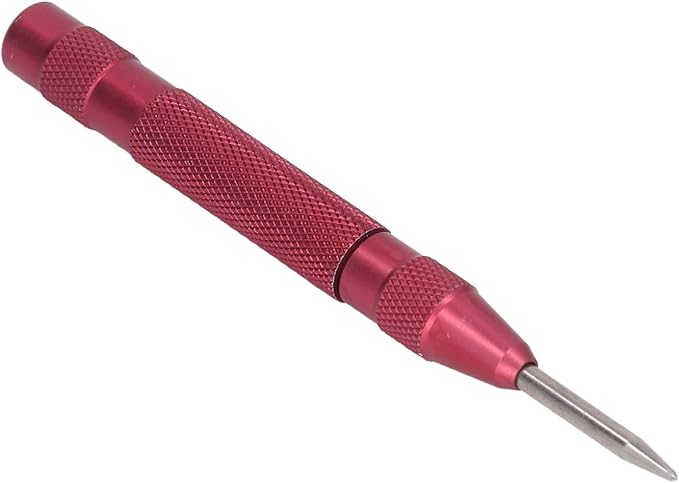 Center Punch, 4Pcs 5inches Center Punch Automatic High Speed Steel Tool Set Kit for Furniture Installation Machine Maintenance (Red)