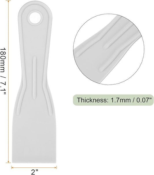 HARFINGTON 10pcs Putty Scraper 2" Width 1.7mm Thin Flexible Plastic Putty Knives for Taping Drywall Spreading Painting Wall Scratching Gray