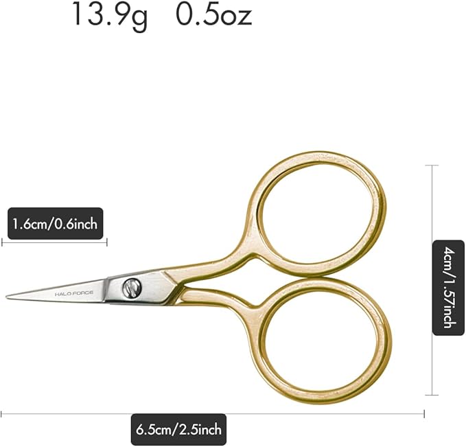 Small Embroidery Scissors - 2.5" Gold Mini Sewing Scissors Sharp Stainless Steel Detail Precisions for Yarn Cutting,Crafts, Theard, Crochet, Cross Stitch,Needlework,Artwork Everyday Use