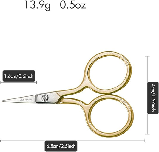 Small Embroidery Scissors - 2.5" Gold Mini Sewing Scissors Sharp Stainless Steel Detail Precisions for Yarn Cutting,Crafts, Theard, Crochet, Cross Stitch,Needlework,Artwork Everyday Use
