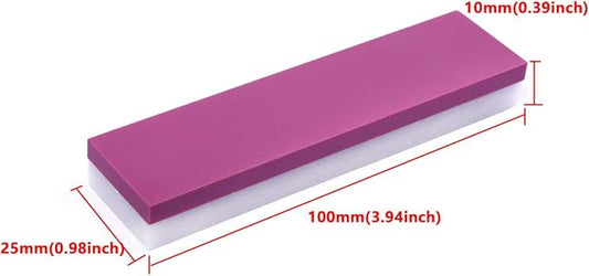 ATOPLEE Double-Sided Sharpening Stone, 1pc White and Red Ruby Knife Sharpener Stone,3000/10000 Grit Mini Whetstone Oilstone