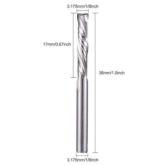 HOZLY Carbide Compression Router Bit Up&Down End Mills 1/8 inch Shank with 1/8 inch Cutter for CNC Mill Machine Wookwork 3D Profile Detail Engraver Carving Pack of 10