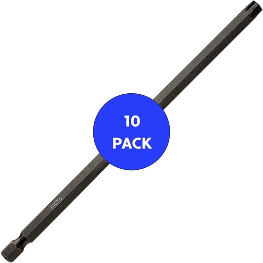 T40 x 6??Torx/Star Driver Bit with Quick-Change Shank - Precision Fit for T-40 Screws and Fasteners, 100-Pack