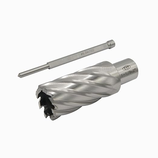 HSS M2AL Annular Cutter 2" DOC with 3/4" Weldon Shank for Magnetic Drill Press by EST (D1-1/8" X 2")