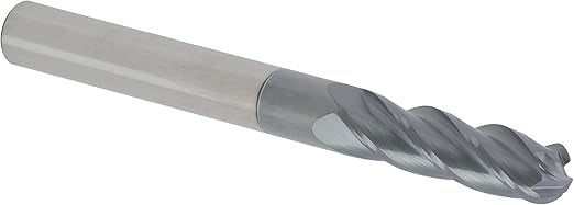 CME 5 pcs Micrograin Carbide End Mills, Ball Nose, TiAlN Coated, 5/16" Mill Diameter, 1 1/8" Length of Cut, 3" Overall Length, 4 Flute, Center Cutting