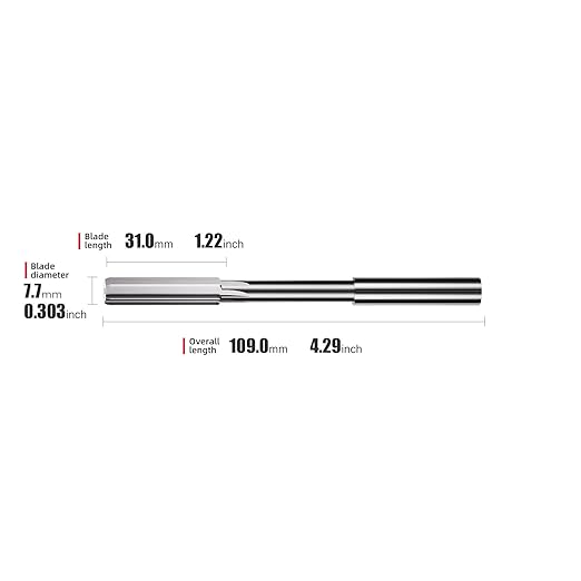 7.7mm Chucking Reamer,H7 HSS Straight Flutes Lathe Machine Reamer,Round Shank Milling Cutting Tool,1 pcs DRINYOUNG(7.7mm)