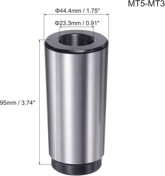uxcell MT5 to MT3 Morse Taper Adapter Morse Taper Center Sleeve Reducing Drill Sleeve 5MT to 3MT for Lathe Milling
