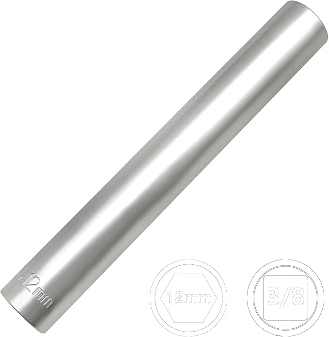 ZKTOOL Deep Metrichex Socket Tool, 3/8-Inch Drive Deep Metric Socket Tool 12MM - Extra Long Deep 120MM